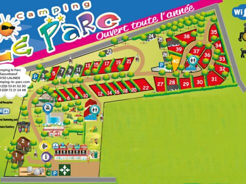 Plan du camping Le Parc Lalinde